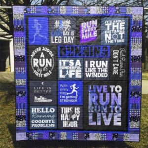 Run Every Mile Quilt Blanket Tr12  Quilt
